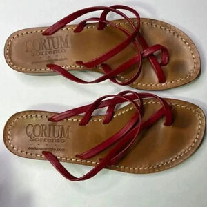 Corium Sorrento red leather sandals size 37